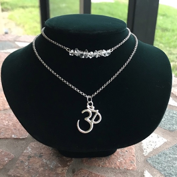 Genuine Herkimer diamonds om sign necklace - Picture 4 of 8